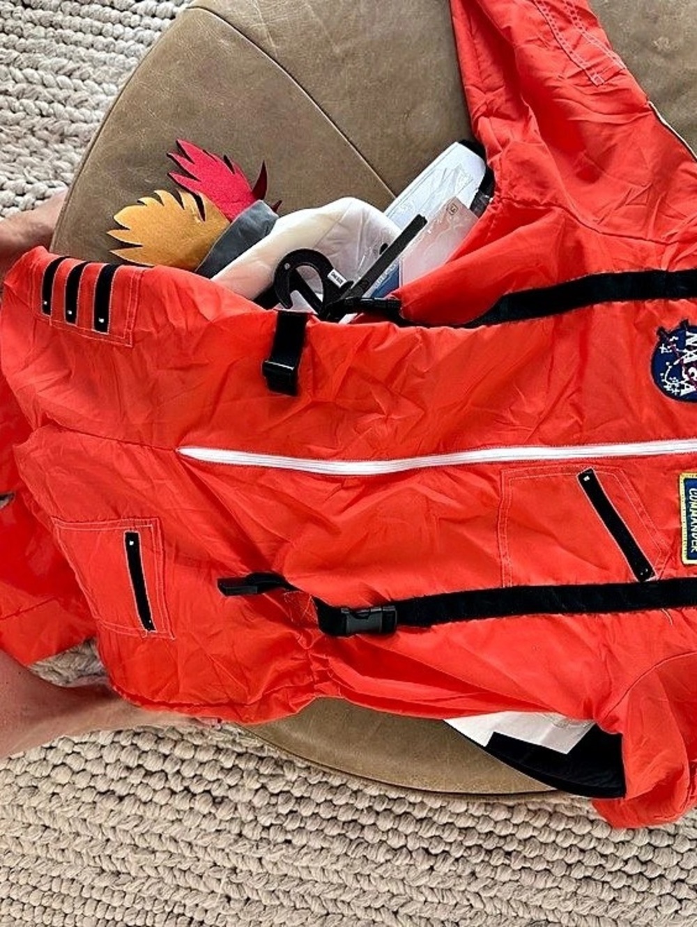 Underwraps Female Astronaut Costume Orange & Black Medium
